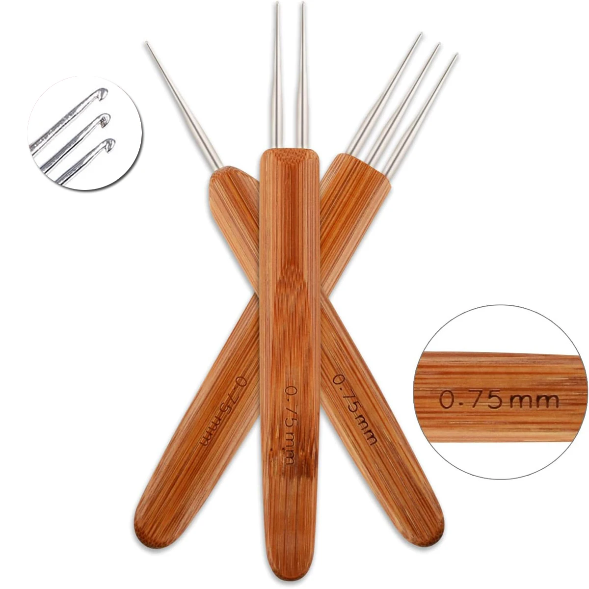 

3 шт. 0,75 мм крючок для дредов, набор инструментов для плетения волос, дреды, игла для плетения крючком, сделай сам, коса для плетения волос, ремесло, вязаные волосы