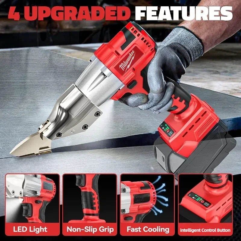 Milwaukee 2 Variable Speed with LED Light Cordless Sheet Metal Cutter Brushless Metal Shears Electric Iron Scissor Power Tools