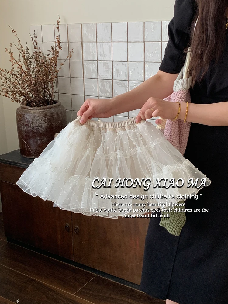 여아용 귀여운 공주 스커트, 슈퍼 요정 거즈 원피스, 심플 캐주얼 패션 원피스, 유럽 패션 스타일, 2024 용수철 신상