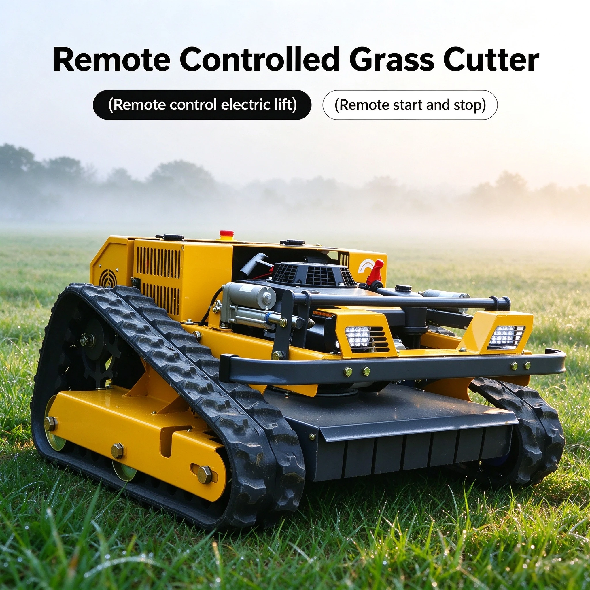 Customized Low Noise Battery Powered Crawler Mower Remote Track Weed Cutter Electric for Residential Backyard Lawn