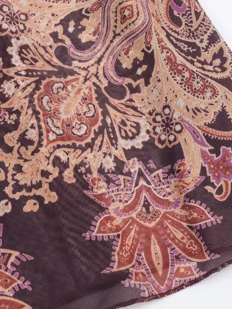 المرأة الجديدة س الرقبة زهرة طباعة فستان المرأة عارية الذراعين كم كامل فضفاض ميدي طويل سوينغ رداء عطلة #6