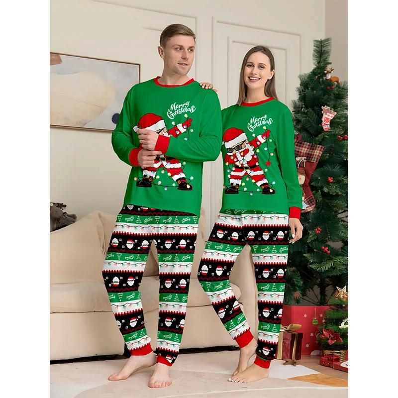 Kerst Bijpassende Familie Outfits Volwassen Kinderen Mama Papa Pyjama Set Baby Rompertjes Casual Nachtkleding Xmas Claus Familie Look Pyjama