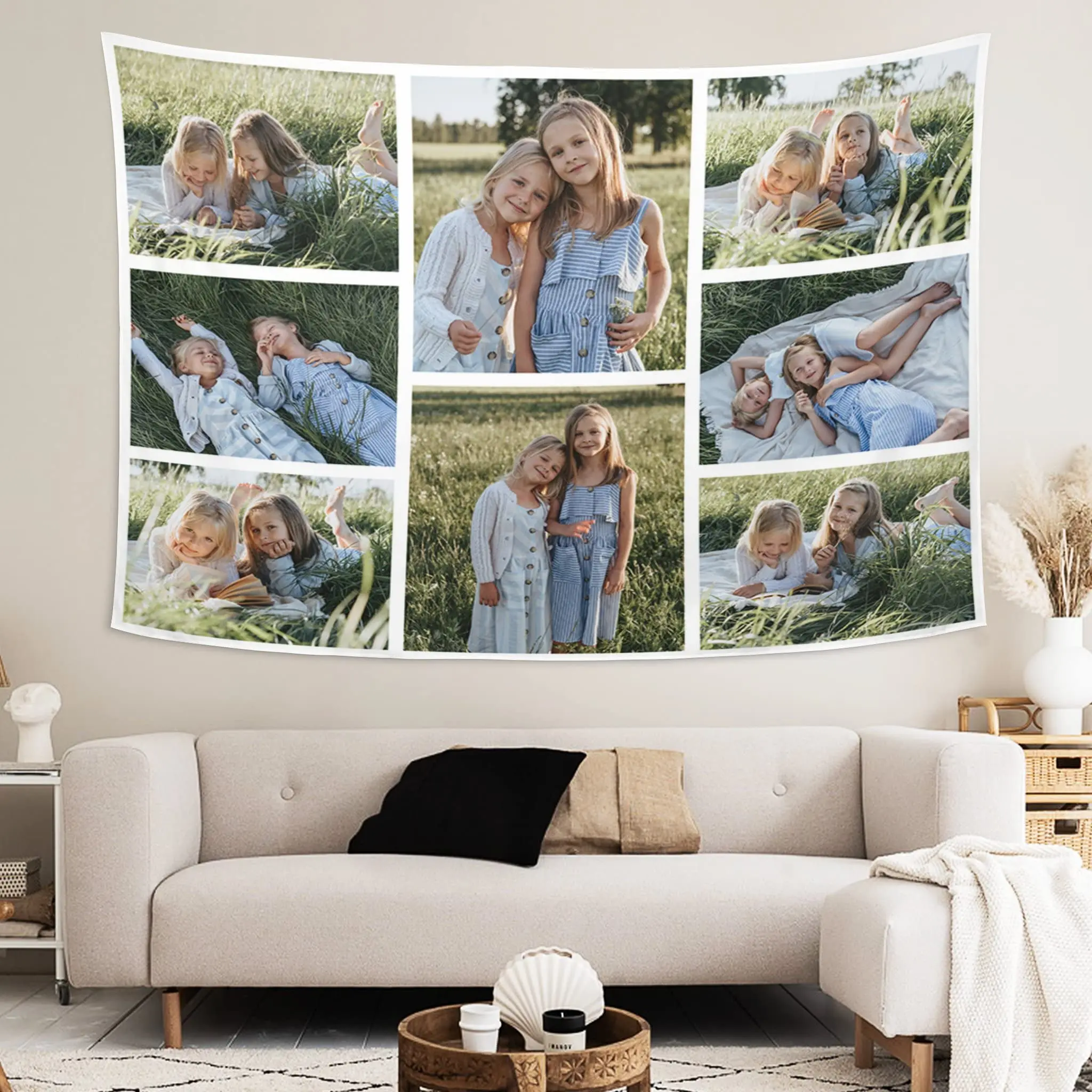 VIKAMA Custom Tapestry Personalized Image Background Banner Home Wall Decoration Wedding Holiday Birthday Gift