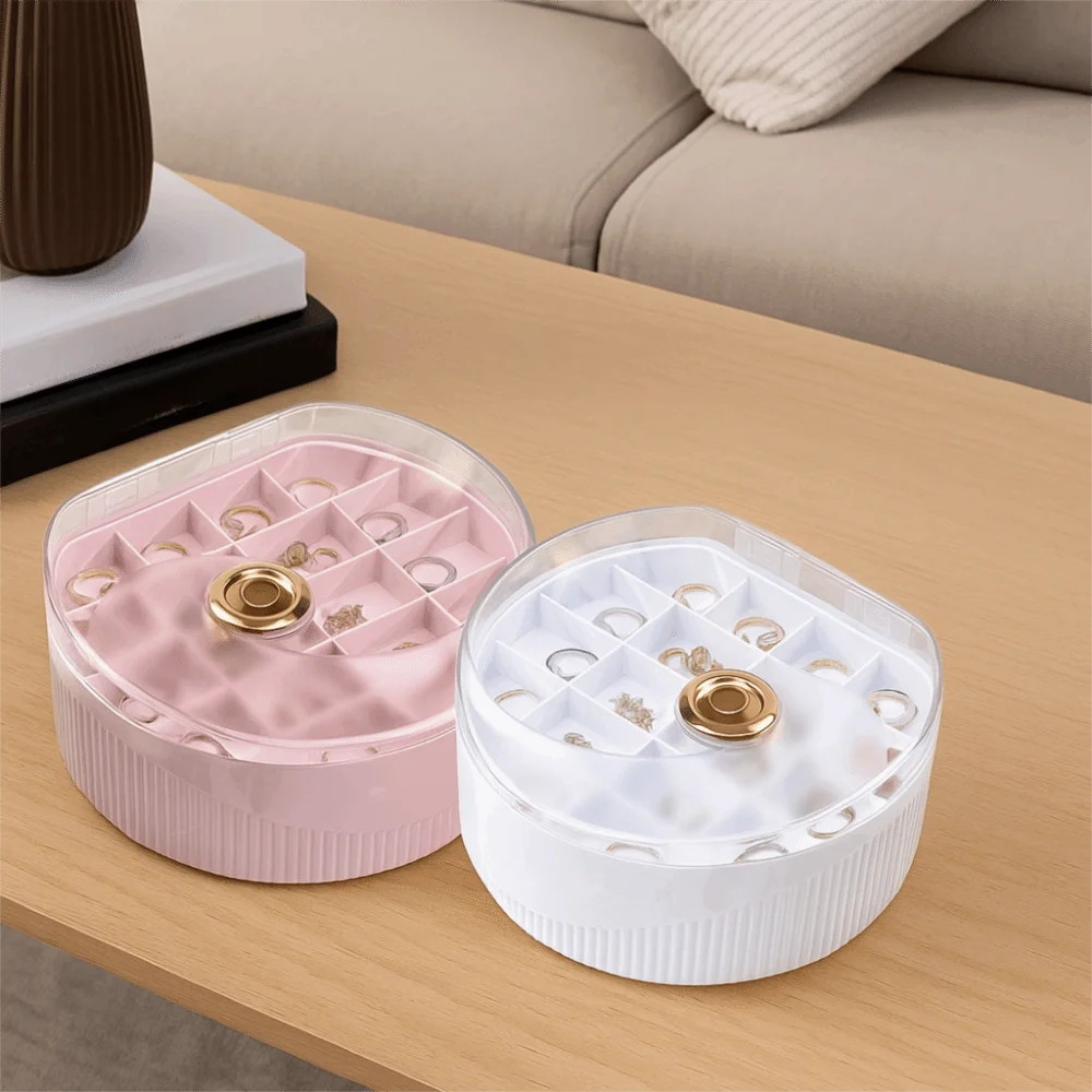

Portable Plastic Jewelry Storage Box Large Capacity Moisture-proof Earrings Storage Case Dustproof Jewelry Organizer For Home