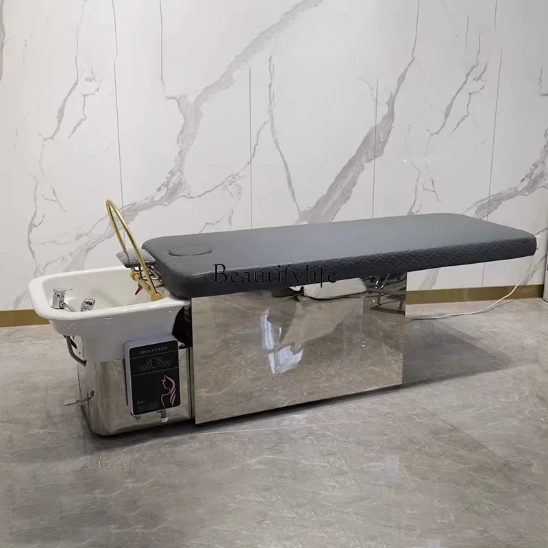 

Barber shop shampoo bed Thai full reclining massage bed Water circulation push-pull bed