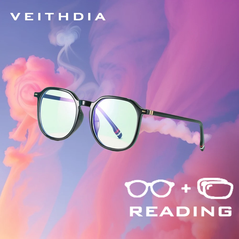 

VEITHDIA, новый стиль, анти-синий свет, деловые классические очки, очки для чтения, квадратная градиентная оправа, очки для женщин R5504