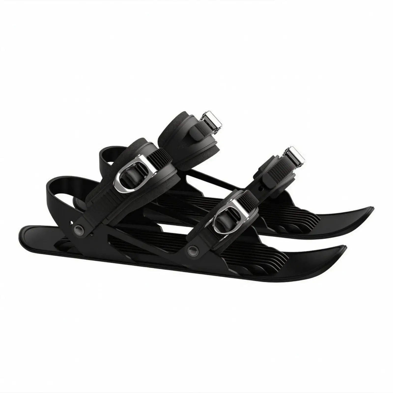 Snow Skates for Adults Mini Ski Inline Style with Ribbed Grip Base for Snow Terrain Control Compatible with Standard Ski Boots