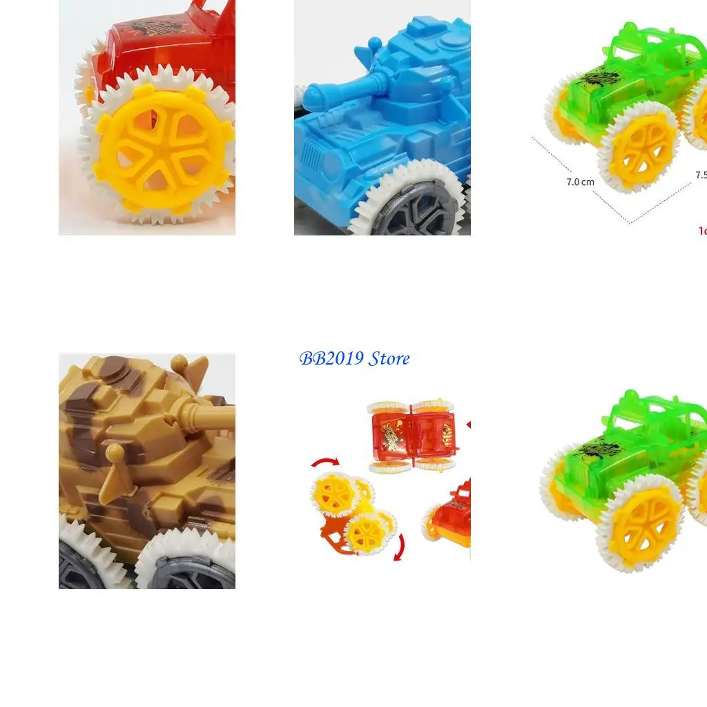 Q0KB Double Sided Friction Powered Car Dumper Truck Rotate 360 Degrees Rotation Inertia Push and Go Car Party for Kids