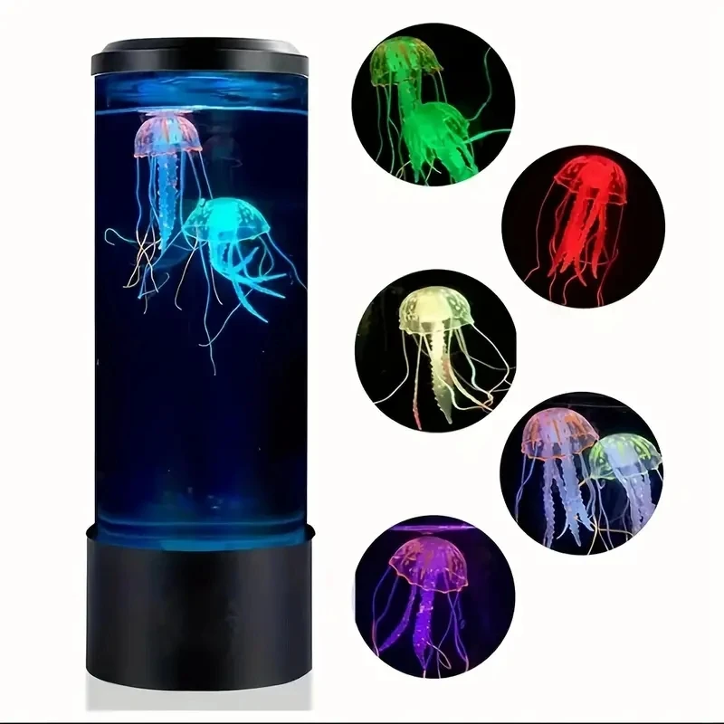 Jellyfish Lava Lamp, Aquarium Ocean Night Lights，7Colors LED Jellyfish Mood Lights With For Home Bedroom Desktop Decoration Gift