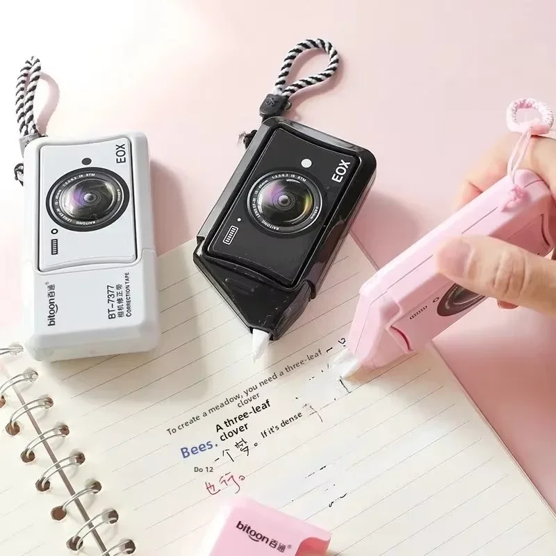 Kawaii Camera White Out Tape - Cute Correction Pen for School & Office, Fun Camera-Shaped Stationery Supply