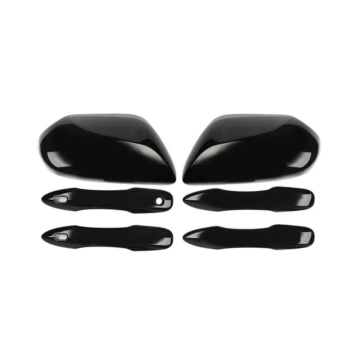 Side Door Mirror Caps + Door Handle Covers Replace for Toyota Camry 2018 2019 2020 2021 2022 2023 Accessories (Black)