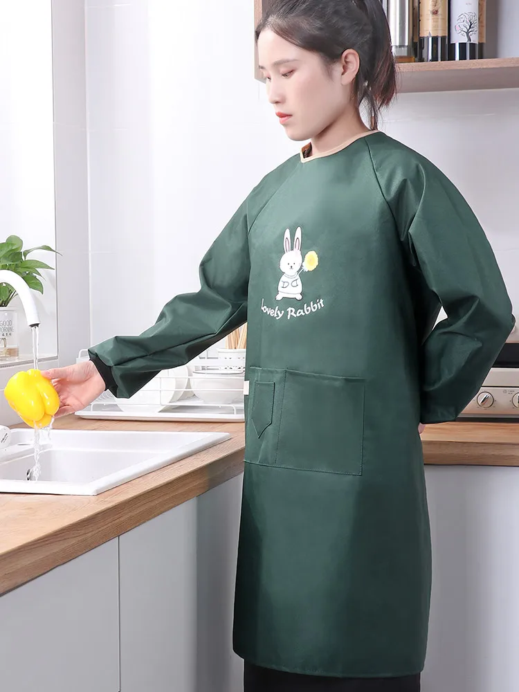 vanzlife Kitchen waterproof long-sleeved apron household work clothes coat 2021 new female oil domestic clean oil overall