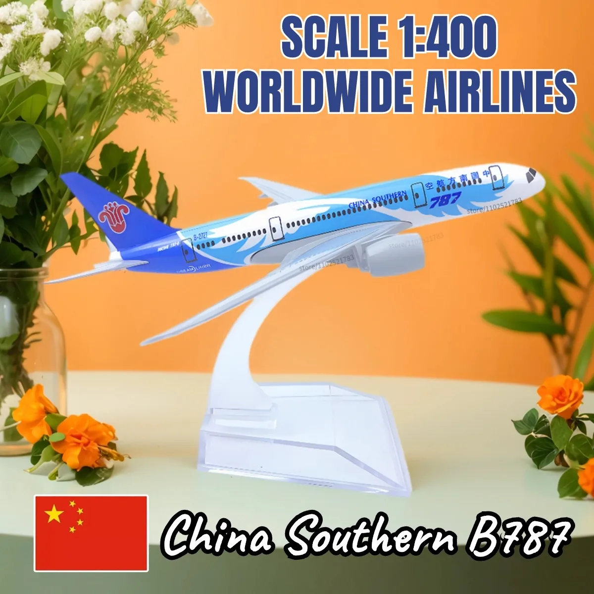 1:400 Southern B787 Aircraft Replica Diecast Scale Boeing Airbus Plane Model Boutique Aviation Figure Children Kid Toy for Boy