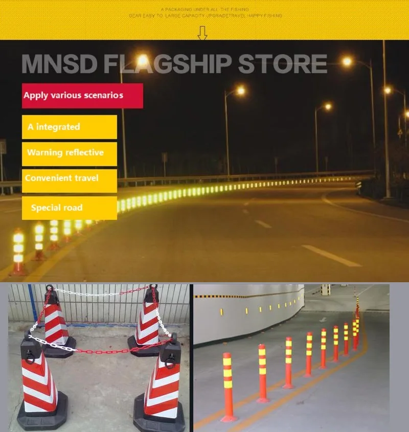 New 700mm Road Traffic Safety Protective Cone Warning Signs Reflective Post PE Column