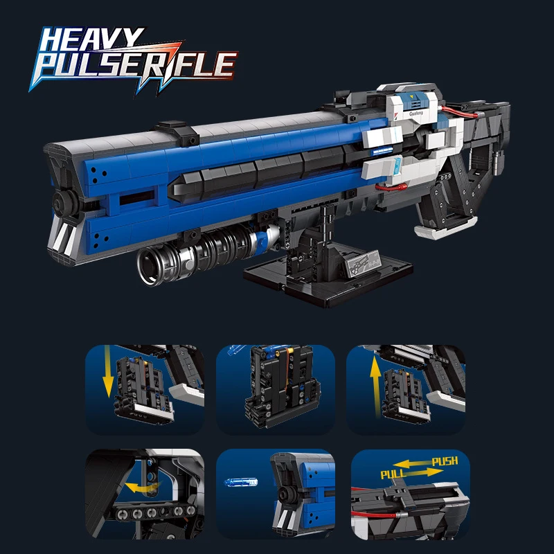 

2023 New Heavy Pulse Rifle Building Blocks Model MOC Idea 2283pcs Military Weapon Gun Bricks Toys for Boys Birthday Gift Set