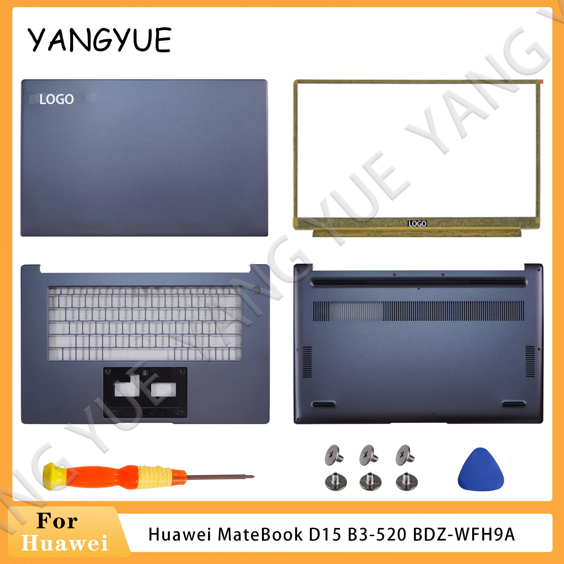 

Новый чехол для ноутбука HUAWEI MateBook D15 B3-520, задняя крышка ЖК-дисплея, подставка для рук, нижняя часть корпуса, замена верхней и нижней основания