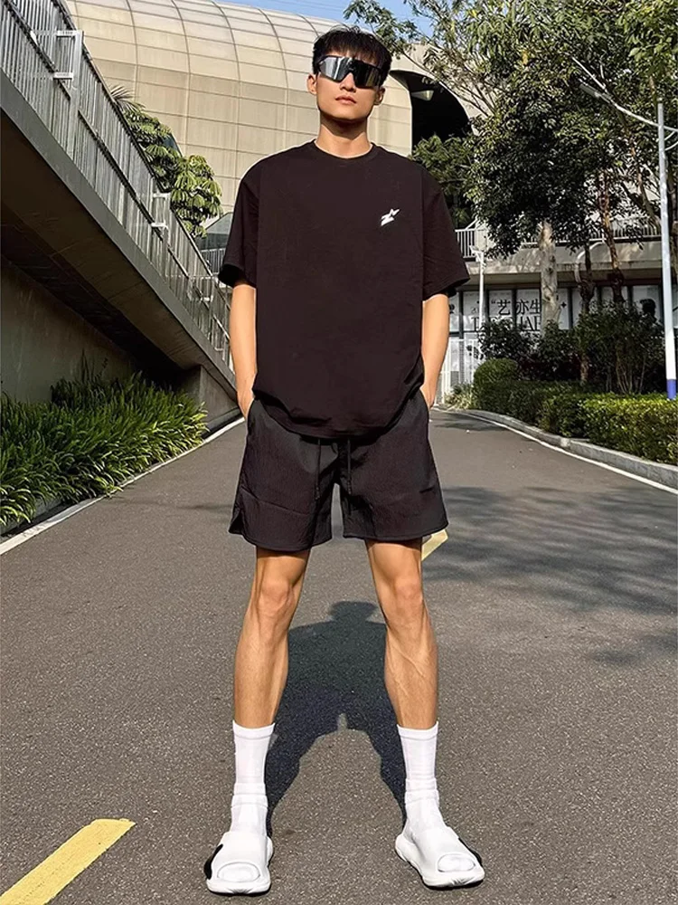 

American Sle Ice Silk Qui Dry ort Pants Men's Summer Fitn Running Training Sports Student Four Five Split Pants