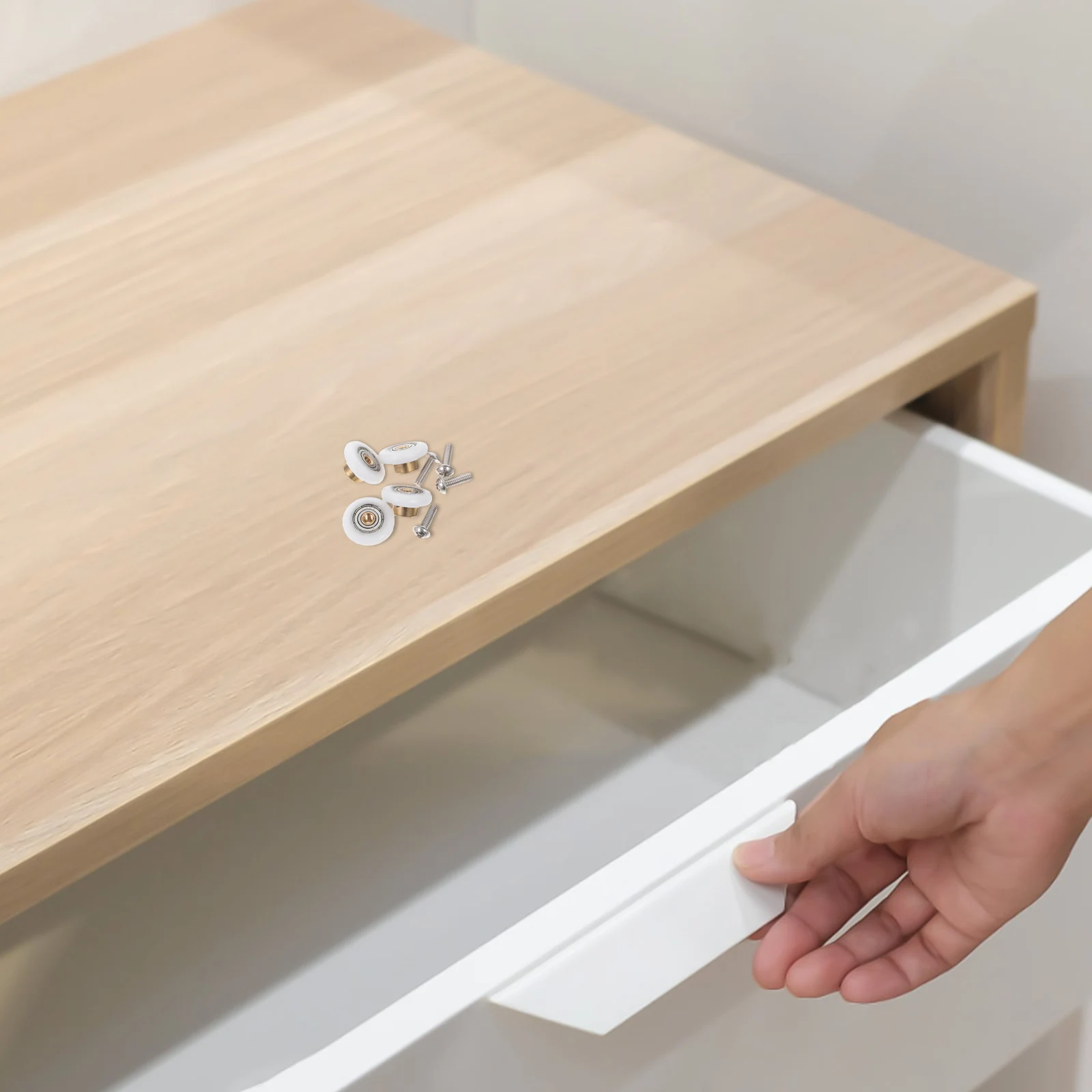 

4pcs Bathroom Sliding Door Rollers Nylon Bearing Round Groove Smooth Quiet Shower Door Hardware Replacement For Tub Rv Shower