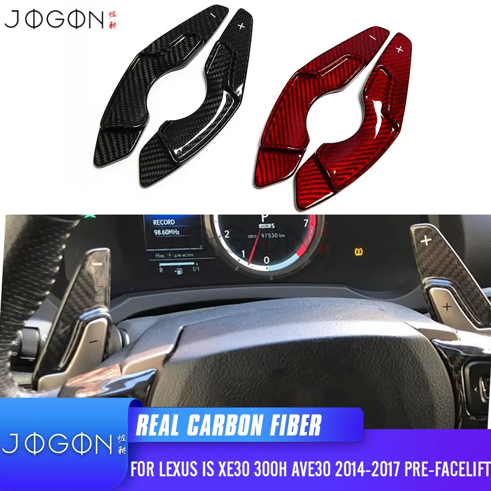 

Carbon Car Steering Wheel Paddles DSG Shifter Cover Trim Accessories For Lexus IS XE30 300h AVE30 2014-2017 pre-facelift