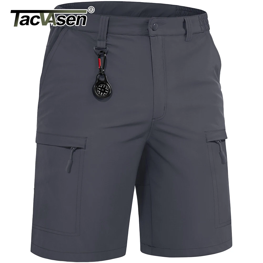 TACVASEN Summer Lightweight Casual Shorts Mens Hiking Fishing Waterproof Outdoor Cargo Work Shorts Multiple Pockets Short Pants