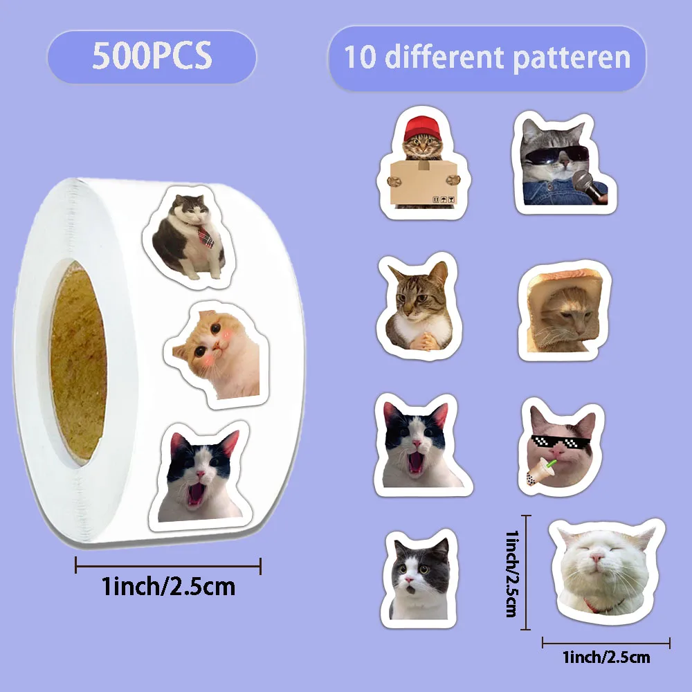 500pcs Cartoon Meme Cat Stickers For School Reward Stickers Classroom Decoration Encouragement Sticker For Student Teacher
