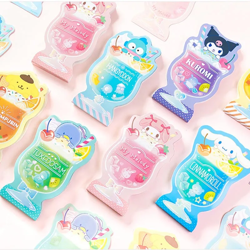 18pcs/lot Sanrio Hangyodon Penguin Memo Pad Cinnamoroll Sticky Notes Stationery Label Notepad Planner Sticker Post School Supply