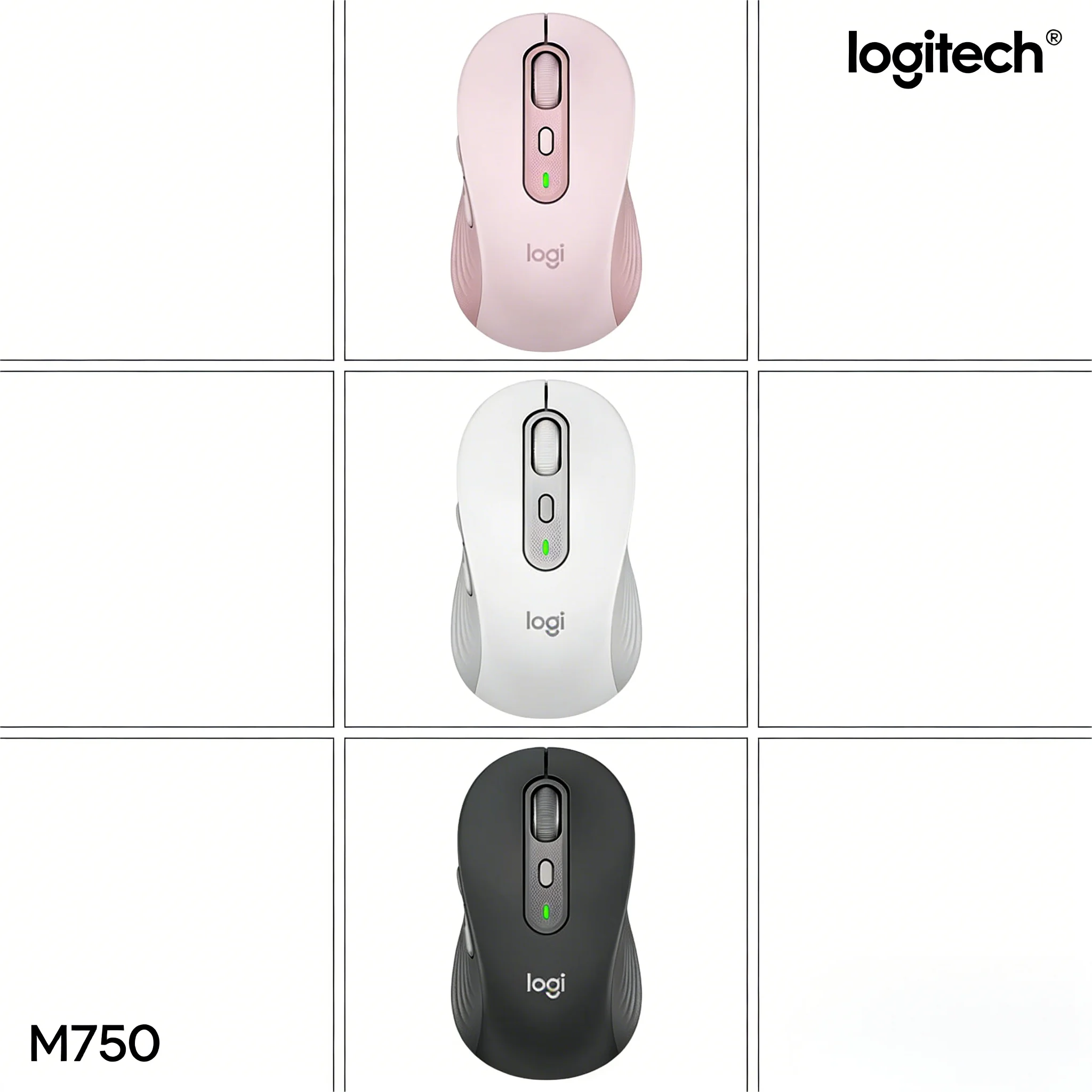 

Тонкая портативная мышь Logitech M750, беспроводная Bluetooth-двухрежимная, бесшумный перекрестный экран для бизнеса