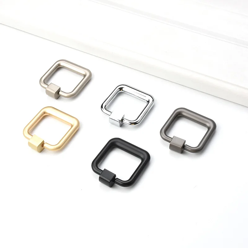 Zinc Alloy Drawer Bedside Table Wine Cabinet Cabinet Handle Wardrobe Ring Handle Modern Simple Solid Gold Gray Black Handle