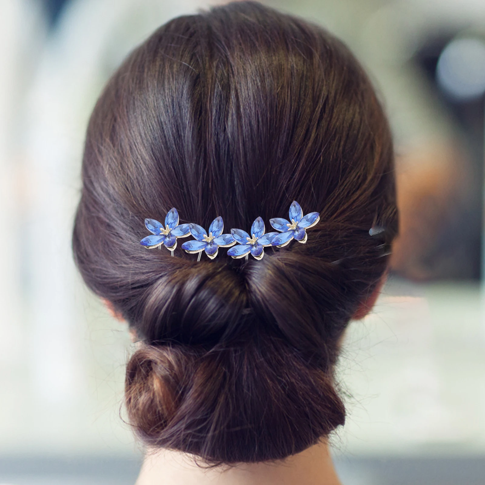 

4Pcs Rhinestone Hair Pins for Women Vintage Style Hair Accessories Sparkling Wedding Hairpins Bridal Bridesmaid Party Formal