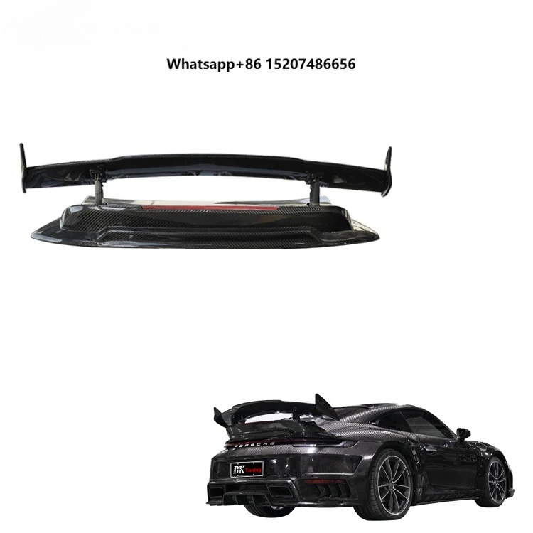 BK Tuning 992  Upgrade Top-Car Stinger GTR Dry Carbon Rear Trunk Tail Spoiler Wind for  911 992 Rear Spoiler Wind