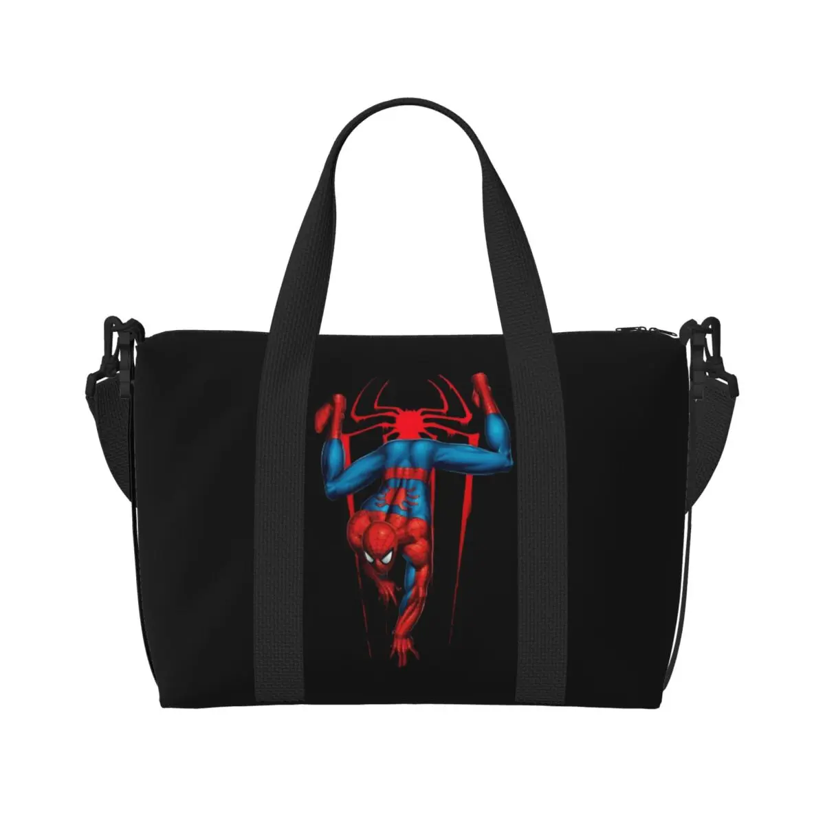 

Custom Spider Man Beach Tote Bag Women Extra Large Gym Carry On Comics Travel Shopping Bags