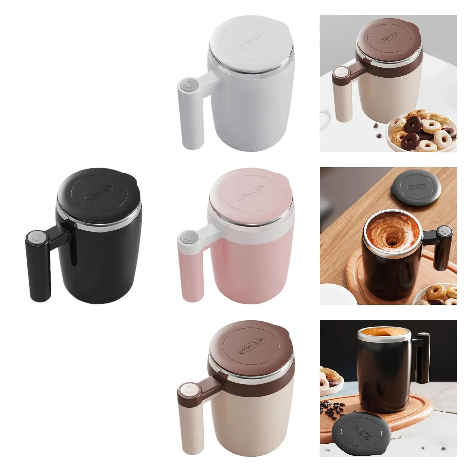 Automatischer Rührbecher, automatischer Rührbecher mit Deckel, 14 Unzen rotierender Becher, selbstmischender Becher für Getränke