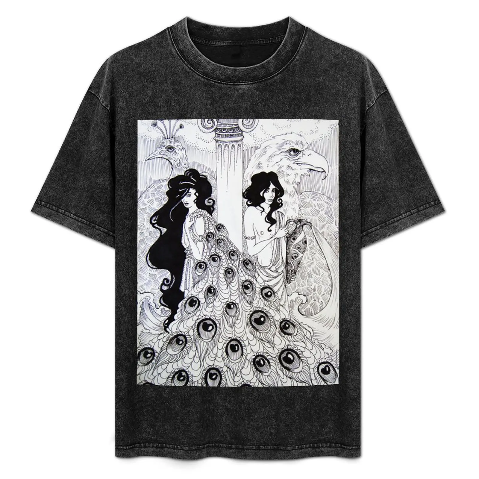 

Футболка Aubrey Beardsley-Hebe and Ganymede, блузка, рубашки, рубашки с рисунком, рубашки мужские