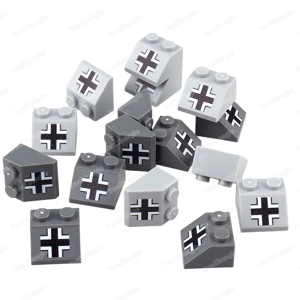 Black Ten Pattern Building Block 3039 Printed 2x2 High Bevel MOC figures Military Equipment Model Scene Accessories Gift DIY Toy