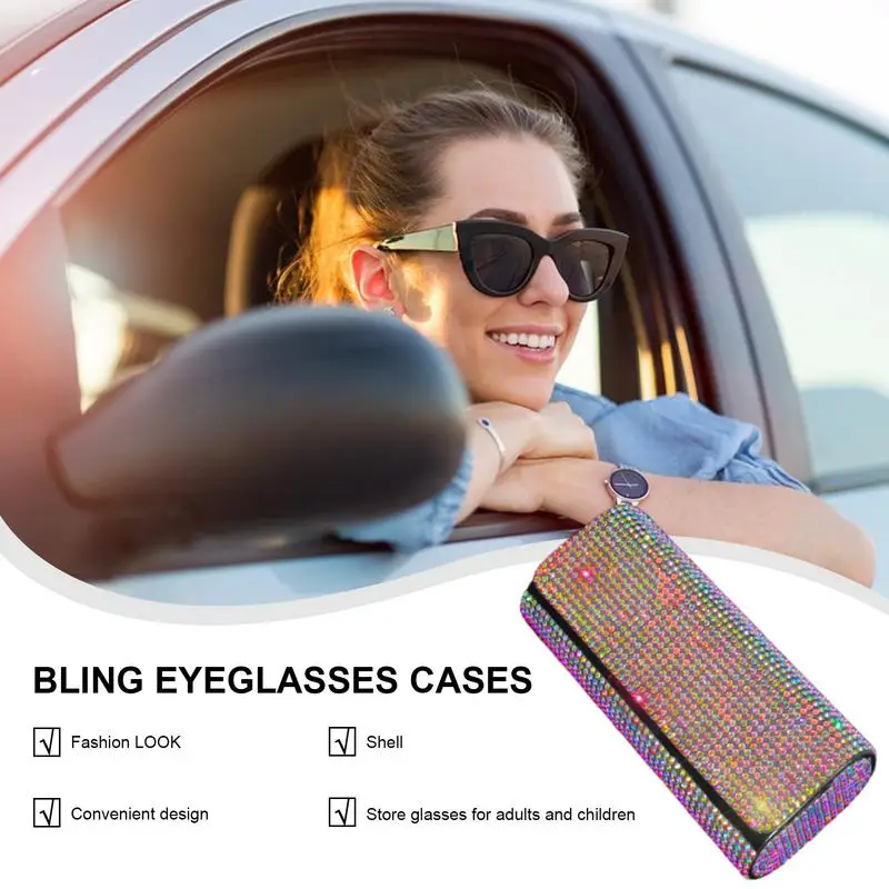 Eyeglasses Case Sunglasses Box Handmade With Selected Rhinestones case Anti-Squeeze Dust-Proof Eyeglasses Holder Sunglasses Case