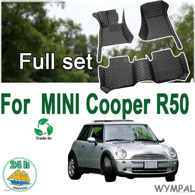 Custom Automotive Car Floor Mats For MINI Cooper R50 2004 2005 2006 Auto Luxury Leather Men Women Car Mats Full Coverage