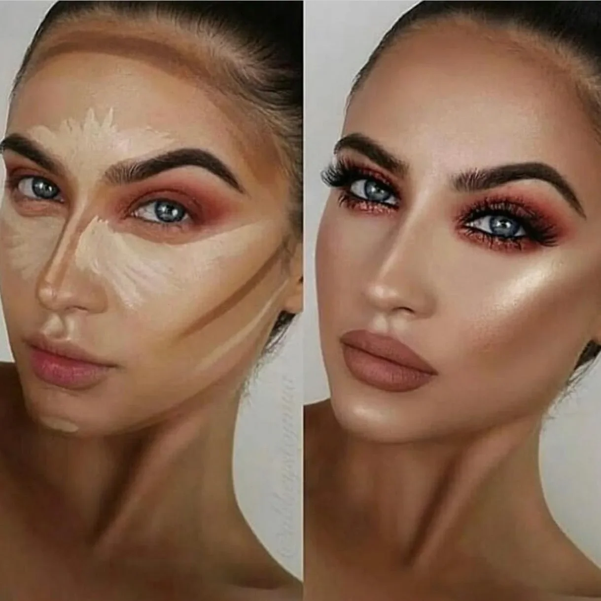 Palo de contorno líquido, Brillo alto, ilumina tono cálido, gris, marrón, sombra de nariz, contorno, resaltador mate, bronceador facial, Micro Flash