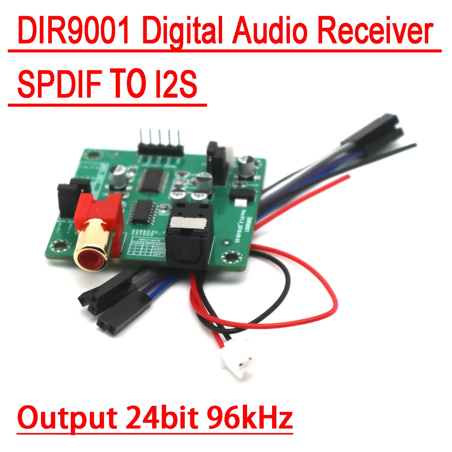 DIR9001 Digital Audio Receiver Fiber Coaxial Coaxial SPDIF To I2S Output 24bit 96khz RCA 5V FOR DAC Decoder Board