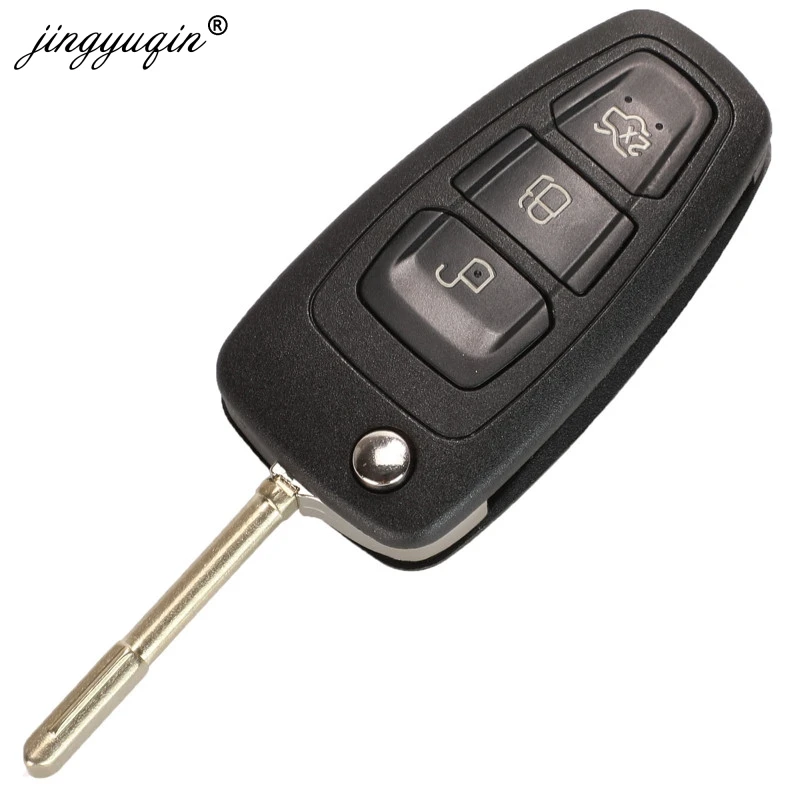 jingyuqin Flip Folding Remote Key Shell Car Key Cover 3 Buttons For Ford Focus Mondeo Fiesta 2013 Fob Auto Case With HU101 Blade