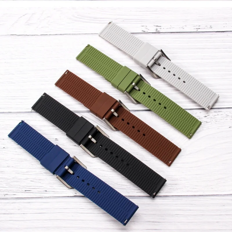 18mm 20mm 22mm 24mm cinturino per orologio in silicone morbido e traspirante di alta qualità per accessori per cinturini impermeabili in gomma universale