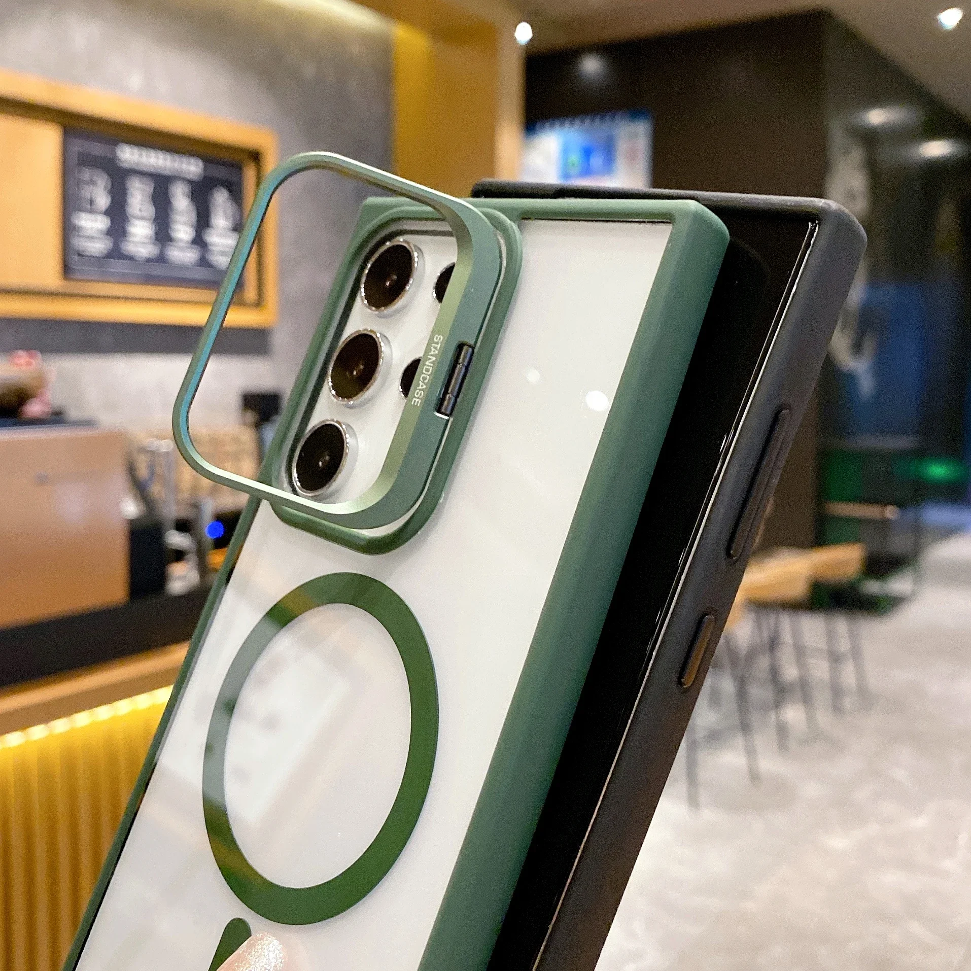 Luxury Magnetic Shockproof Phone Case For Samsung Galaxy S25 S24 S 25 Ultra Plus S25Ultra Stand Glass Lens Protection Back Cover