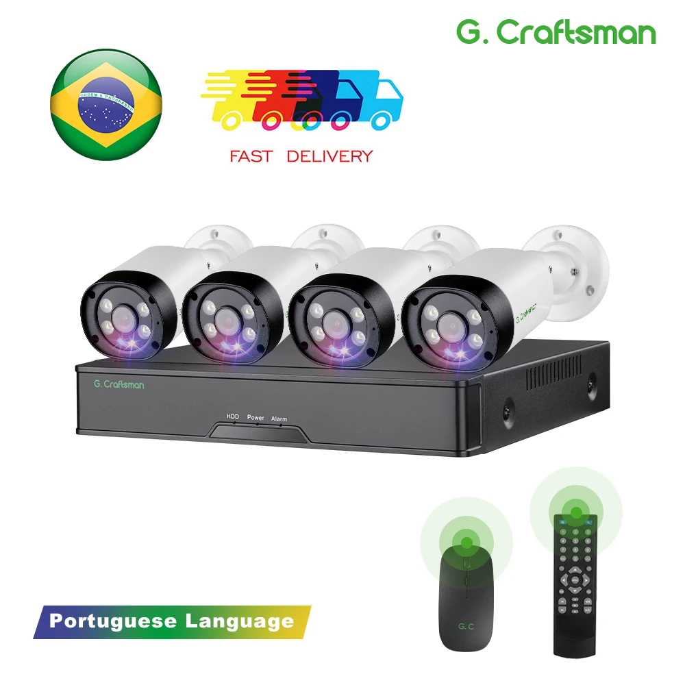 Imagem -01 - Kit de Sistema de Câmera ip br Xmeye-poe Áudio Facial Vermelho e Azul Luzes de Advertência Onvif Cctv Video Surveillance Security 5mp kit de sistema de camera ip br xmeye poe audio facial vermelho e azul luzes de advertencia onvif cctv video surveillance security 5mp 01