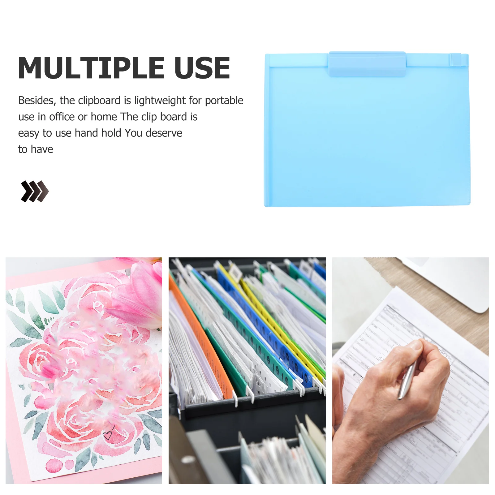

A4 Writing Board Paper Clip Work Clipboard Clipboards Pads Storage Plastic Pp Practical File Office Nurse