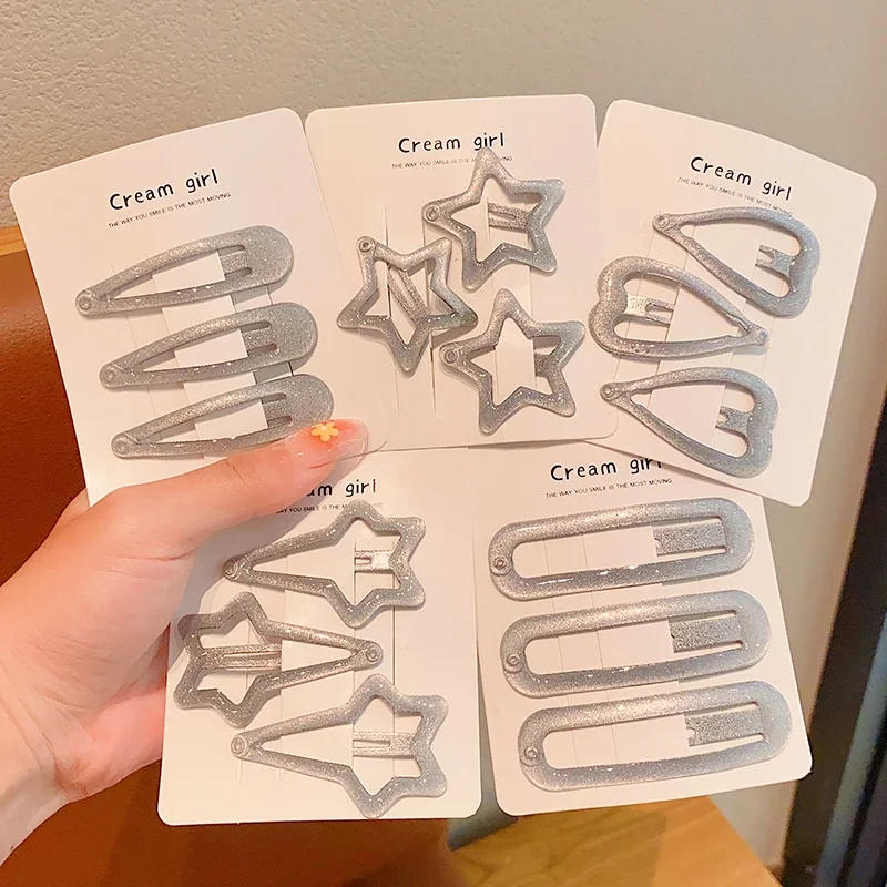 

3/6 шт./компл., милые цвета для маленьких детей, блестящие звезды, украшения, заколки для волос для женщин и девочек, милые заколки, заколки для волос, детские аксессуары для волос