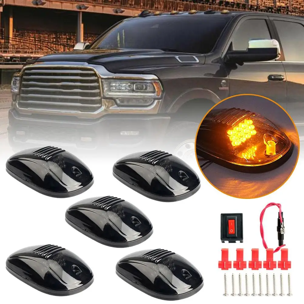 

5pcs Cab Roof Marker Running Car LED Lights Lamp Black 9 Signal Smoked Accessories SUV Truck Room Cabus Led Bulbs Lens Y7I4