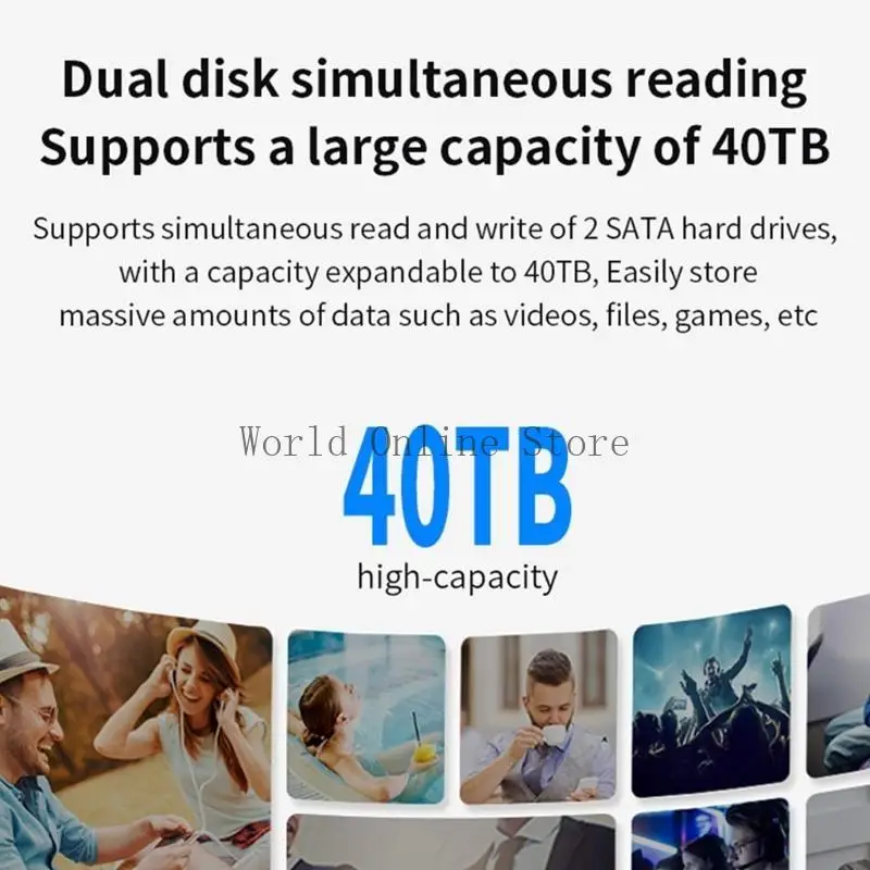 

Easy Installation Double Bay Hard Drive Dock to USB3.0 Type C for 2.5/3.5InSATA HDDs SSDs with Hot Swappable Feature 87HC