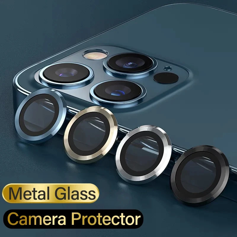 Metal Ring Camera Lens Protector Glass For iPhone 13 11 12 14 15 16 Pro Max Full Cover Camera Protector For iPhone 15 Plus Mini