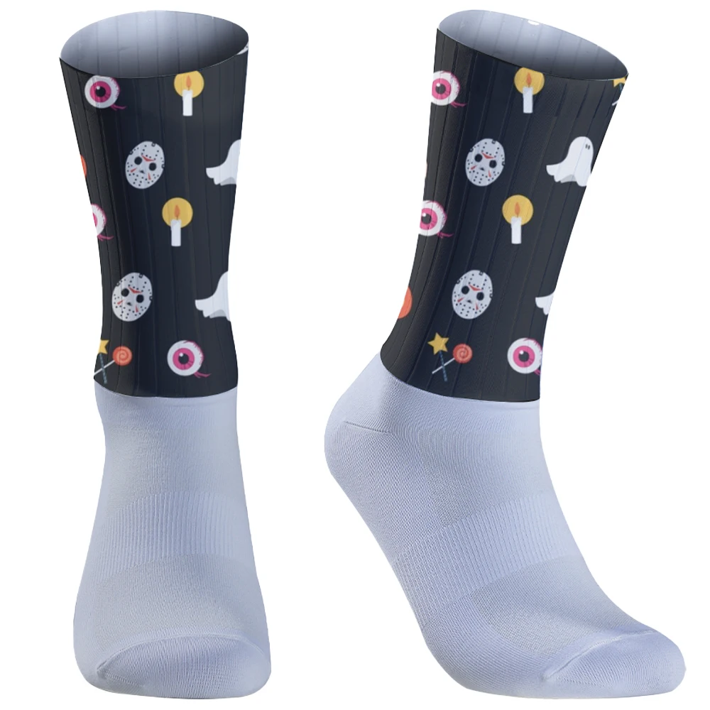 Chaussettes de cyclisme européennes et d'Halloween pour hommes, Couples japonais, Chaussettes de skateboard, Rue, Nouveau, 1 paire, 2024