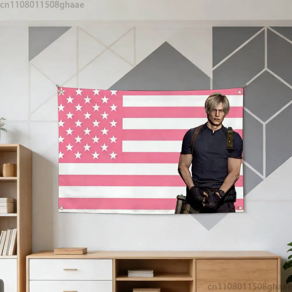 R-Resident E-Evil Leon Kennedys FLAG 60x110CM 70x115CM 100x150CM Hoes Mad Funny Flag With Four Brass