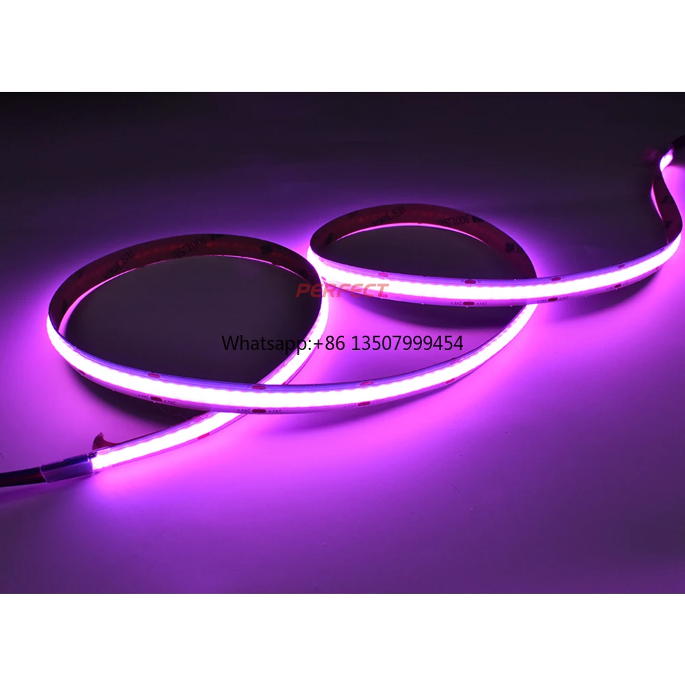 

Wholesale High Density Dotless Cob RGB Led Strip DC24V DC12V Flexible Rgb Led Strip Light